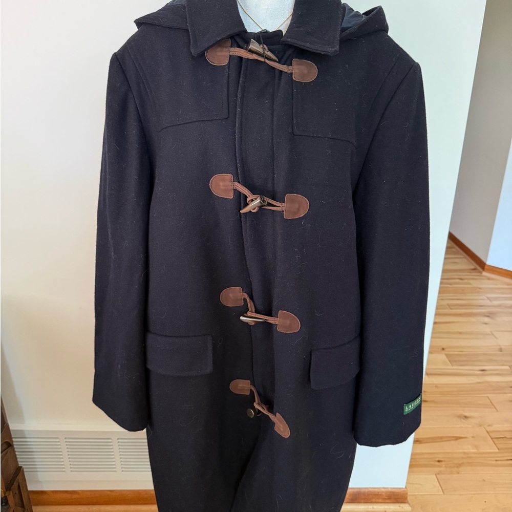 NWT -Ralph Lauren navy coat with brown toggles - Picture 3 of 12